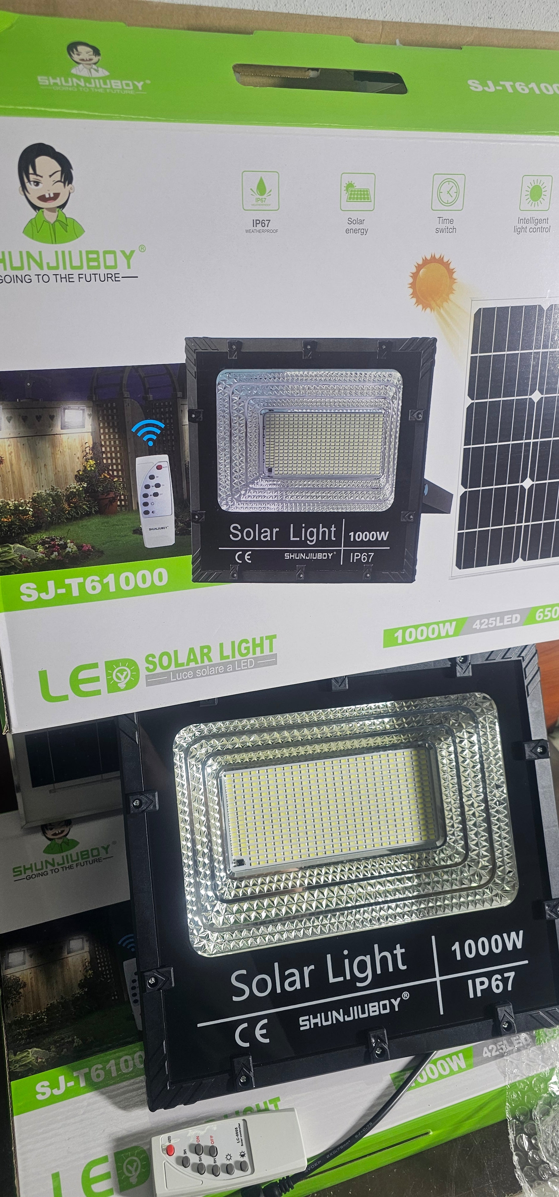 Promo💥faro solare 1000 watt completo di pannello staffe e telecomando ( spedizione gratuita)
