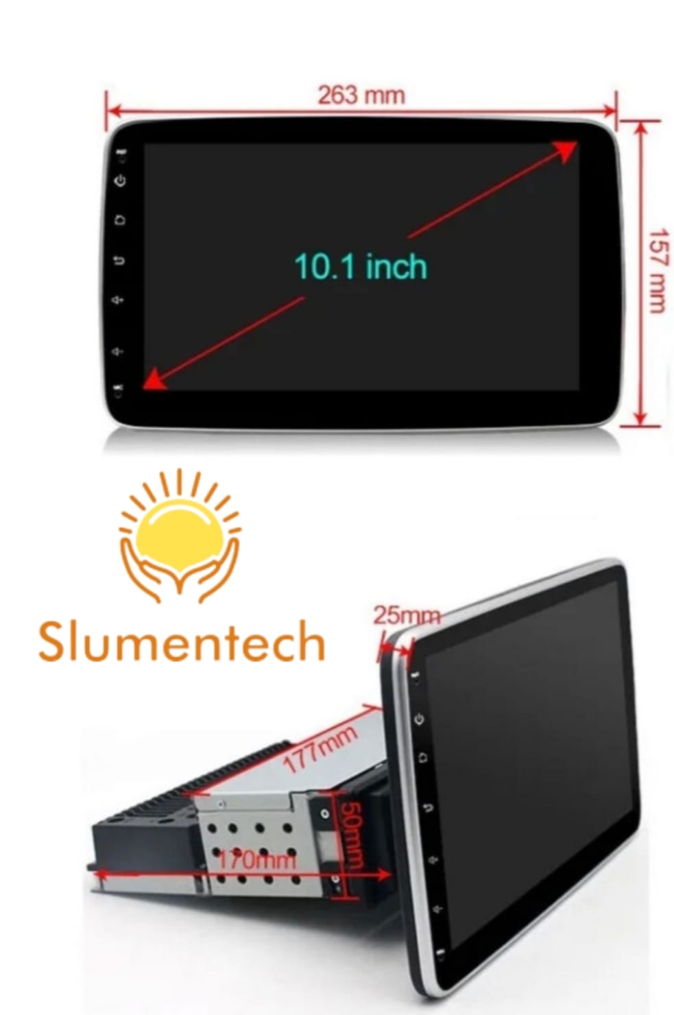 AUTORADIO ANDROID 1 DIN..GPS 10 POLLICI