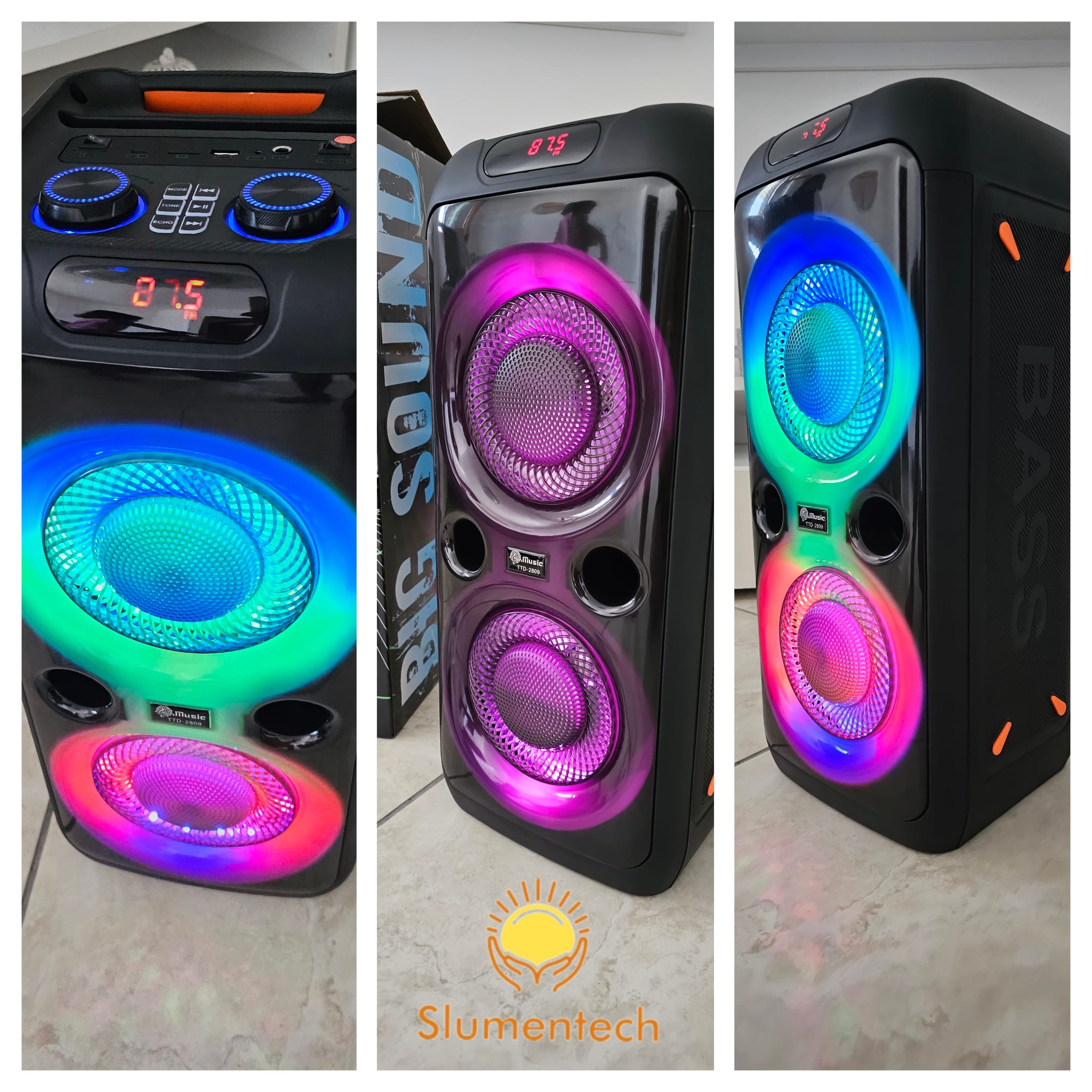 CASSA 3000 WATT BLUETOOTH KARAOKE RICARICABILE CON TELECOMANDO E MICROFONO INCLUSO