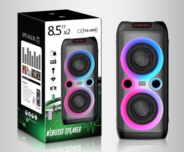 CASSA 3000 WATT BLUETOOTH KARAOKE RICARICABILE CON TELECOMANDO E MICROFONO INCLUSO