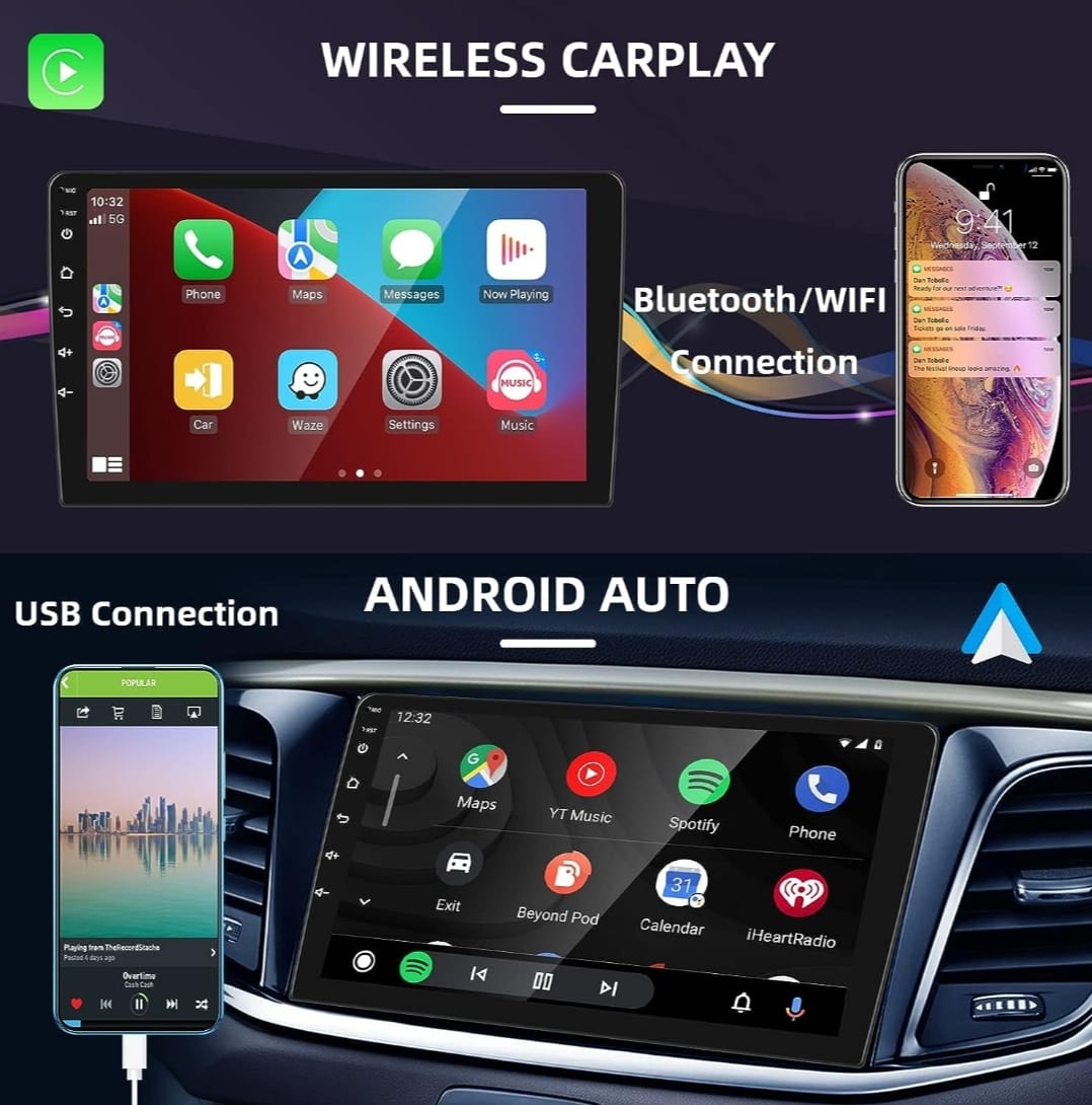 AUTORADIO  ANDROID  2 DIN 10 POLLICI UNIVERSALE PER TUTTE LE AUTO CON SPAZIO 2 DIN