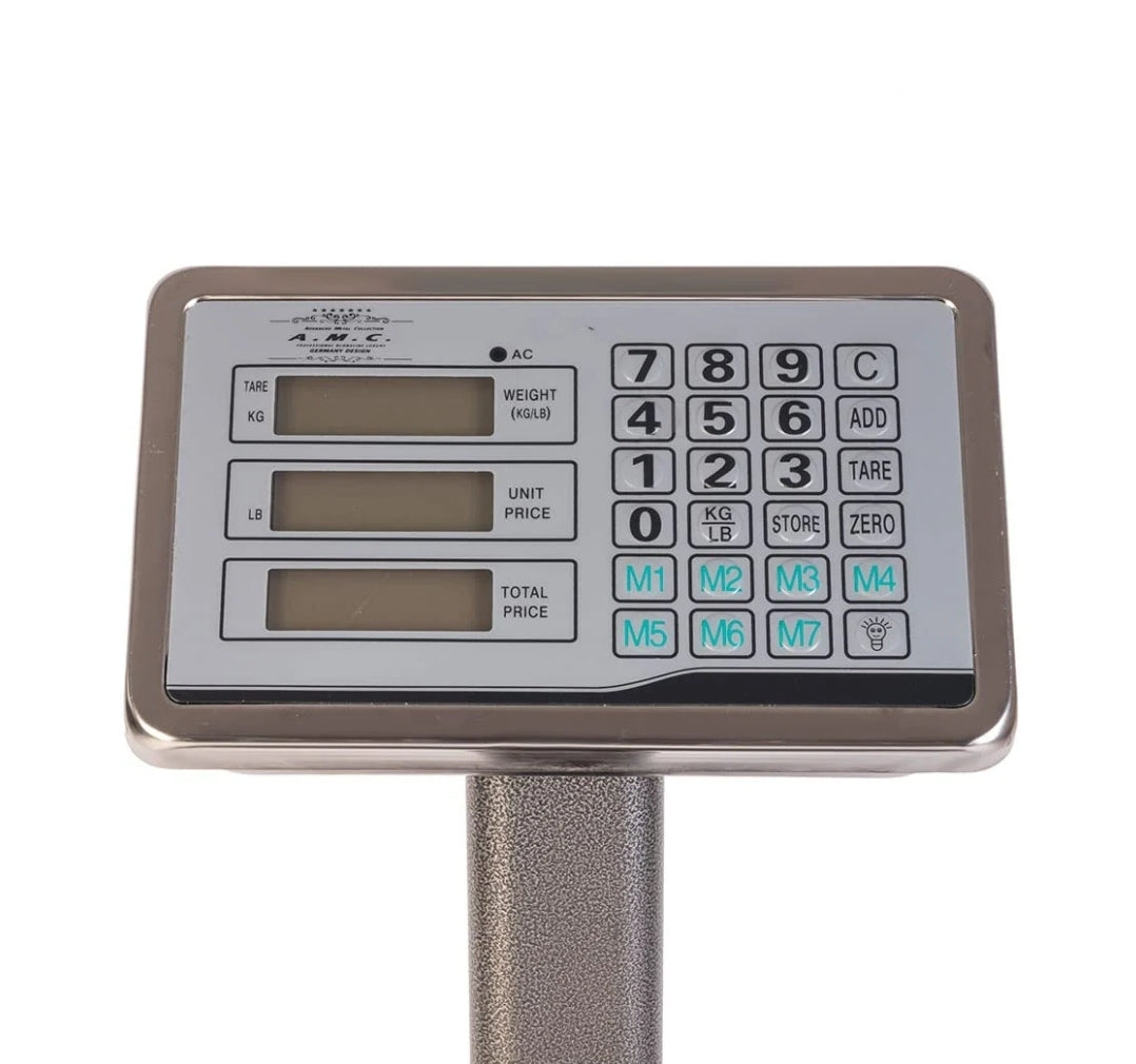 Bilancia Digitale Elettronica, Professionale da 300 Kg con Display Bilancia Industriale Ricaricabile per Utilizzo in Negozi, Abitazioni, Aziende