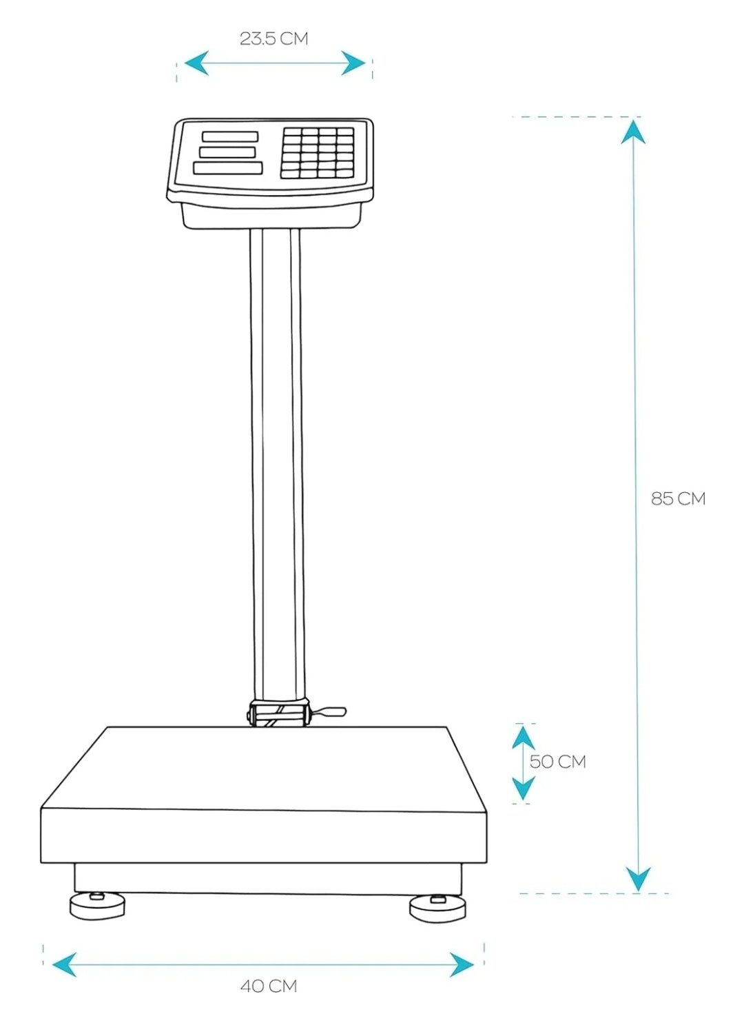 Bilancia Digitale Elettronica, Professionale da 300 Kg con Display Bilancia Industriale Ricaricabile per Utilizzo in Negozi, Abitazioni, Aziende